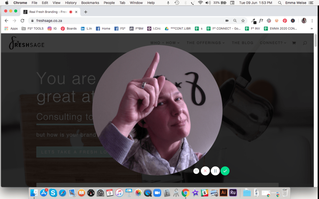 How to hide bookmarks and extensions when recording your Google Chrome screen.